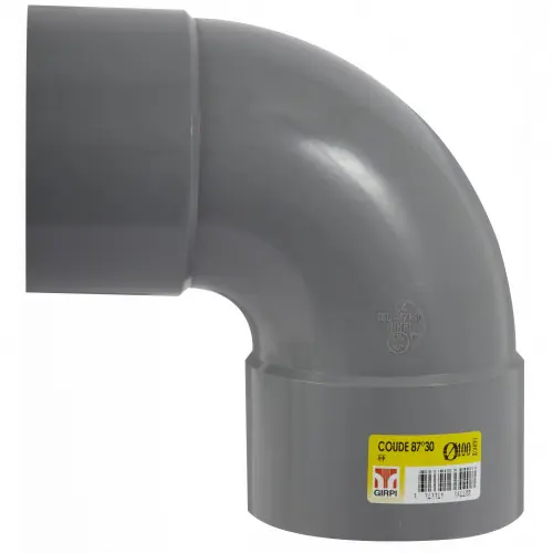 Coude 87.3° en pvc à coller, femelle / femelle, D100 – GIRPI Super Prix