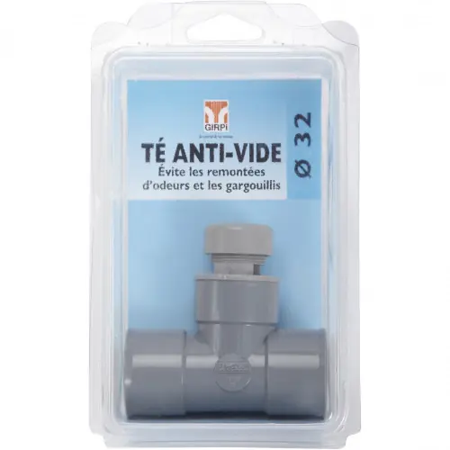 Té antivide en pvc à coller, femelle / femelle, D.32 – GIRPI Commande En Gros
