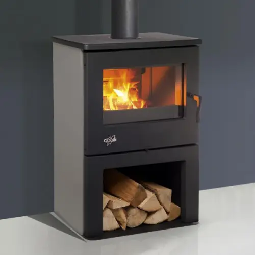 Poêle à bois Chinon anthracite – gris argent 8,5 kW – Godin Offre Du Jour