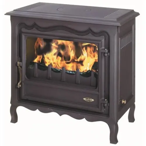 Promotion Saisonnière Poêle à bois REGENCE – 220 m3-06,5 KW- Rdt 72,7% – B. 45 cm – Fonte – Godin