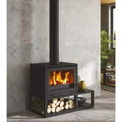 Poêle à bois TOBIAS – 7 kW – Rdt 76,53% – B. 50 cm – Noir – Godin Satisfait Ou Remboursé