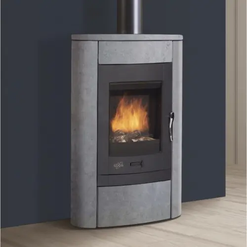 Commander Vite Poêle à bois VILLETEAU – 9 kW – Rdt 77,4% – B. 40 cm – Pierre bleue – Godin