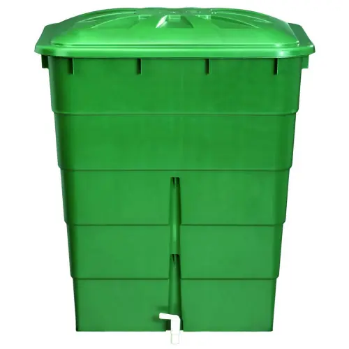Cuve à eau rectangulaire 300L verte - couvercle et robinet PE inclus - GRAF Commande En Gros