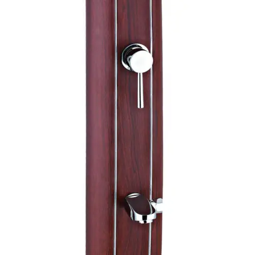 Douche solaire aluminium carrée aspect bois 32 litres - GRE POOLS Meilleur Prix