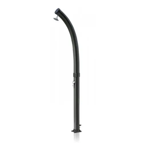 Douche solaire courbée d‘extérieur en PVC noir - 22 l - robinet réglable - GRE POOLS Acheter En Ligne
