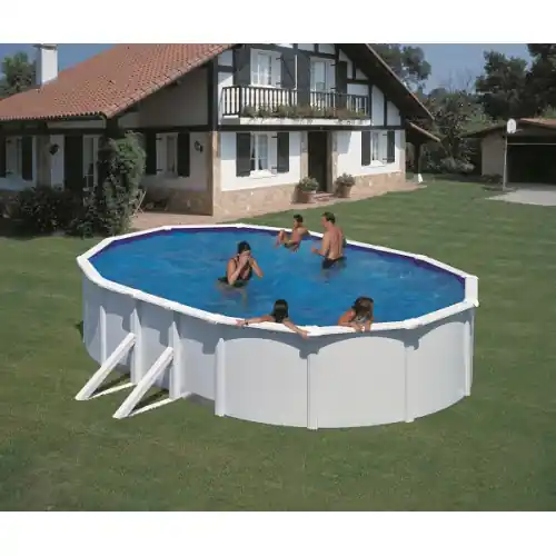 Expédition Rapide Piscine ovale acier 5,27m x 3,27m x H 1,22m - Filtration à sable - Renfort apparents - GRE POOLS