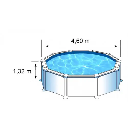 Piscine ronde acier Ø4,80m x H 1,32m - Filtration à sable - GRE POOLS Offre Du Jour