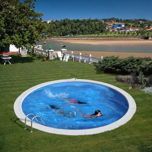 Piscine ronde enterrée Ø4,20m x H 1,50m - Filtration à sable - GRE POOLS Bon Plan