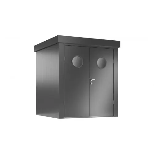 Haute Qualité Abri de jardin avec hublots - taille M - Anthracite - 190x190x213 - acier - Guardi