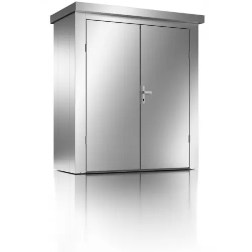 Abri de jardin – taille S – Argent métallisé – 190x118x213 – acier – Guardi Prix Promo