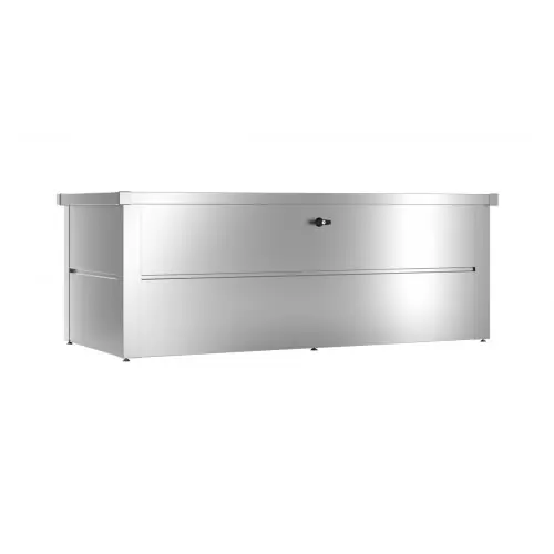 Bon Plan Coffre de jardin – taille L – Argent métallisé – 185x85x69 – acier – Guardi