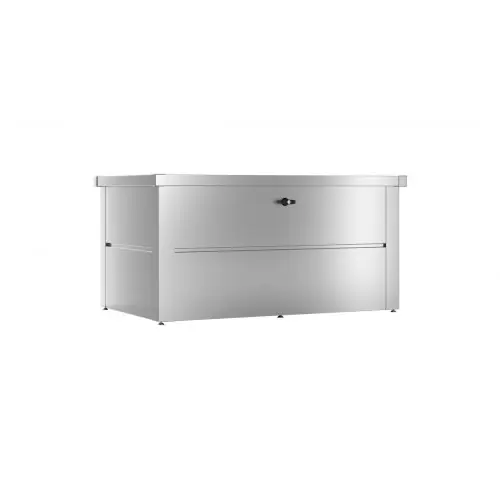 Coffre de jardin – taille S – Argent métallisé – 135x65x69 – acier – Guardi Nouvel Arrivage