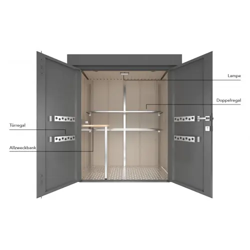 Retour Gratuit Ensemble d‘aménagement intérieur pour abris de jardin Guardi – taille S – Acier – Guardi