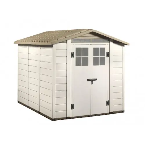 Nouvel Arrivage Abri de Jardin EVO 240 – 6,03 m² – Résine et Toit ABS – Avec Plancher – HABRITA