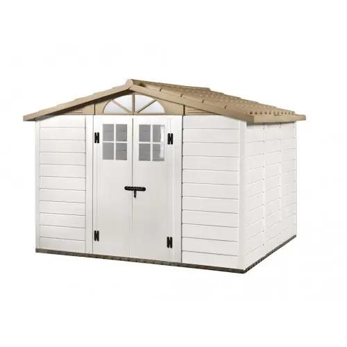 Affaire À Saisir Abri de Jardin EVO 280 – 8,06 m² – Résine et Toit ABS – Avec Plancher – HABRITA