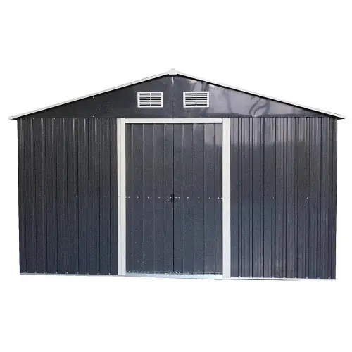 Abri de jardin métal grand volume anthracite 6,60 m² – toit double pente – HABRITA Nouveauté