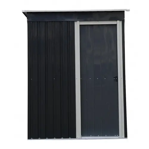 Produit De Marque Abri de jardin métal monopente anthracite 1,96 m² – porte simple renforcée – HABRITA