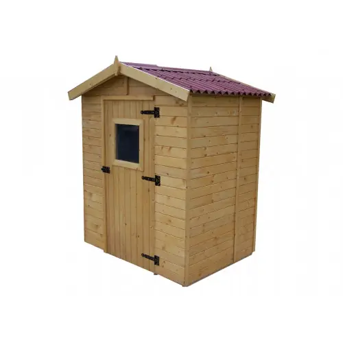 Dernière Chance Abri Eden Double Pente – Épicéa Massif 16 mm – Plaques Ondulées Bitumées – Avec Plancher – HABRITA