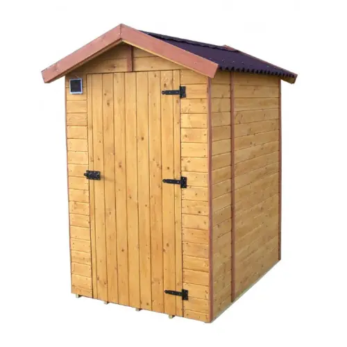 Abri Eden WC Double Pente – Épicéa Massif 16 mm – Plaques Ondulées Bitumées – Avec Plancher – HABRITA Promotion