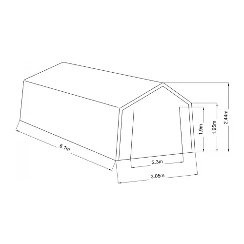 Prix Bas Abri en toile renforcée – 18,60 m² – Grand volume de stockage – HABRITA