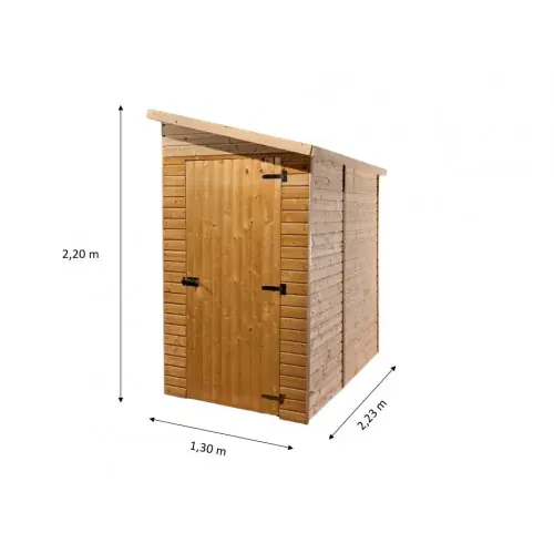 Satisfait Ou Remboursé Abri Mural Mono Pente – Range Vélos, Scooters, Motos – Avec Porte Latérale – Épicéa Massif – Feutre Bitumé – Sans Plancher – HABRITA