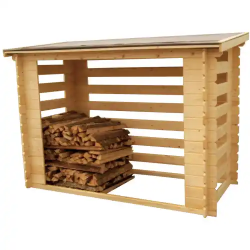 Abri range-bûches avec structure madriers – 4 stères – HABRITA Usine Directe