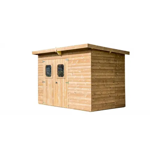 Abri Theora Mono Pente 7,33 m² – Bois Thermochauffé – Plaques Ondulées Bitumées – Sans Plancher – HABRITA Dernière Chance