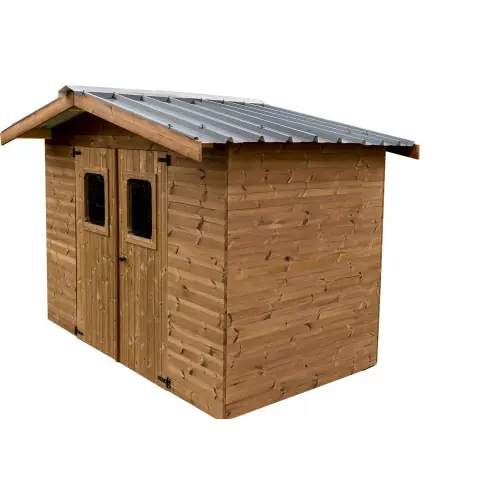 Nouvelle Collection Abri Thermabri Double Pente 7,62 m² – Bois Thermochauffé – Bac Acier – Sans Plancher – HABRITA