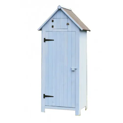 Top Vente Armoire de Rangement 0,41 m² – Bois Lasuré Bleu – Toit Bitumé – HABRITA