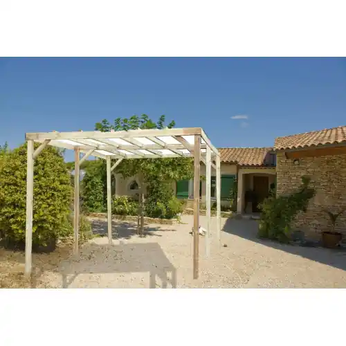 Carport Autoclavé 14,91 m² – Pin Sylvestre – Structure en Bois – Sans Couverture – HABRITA Prix Choc