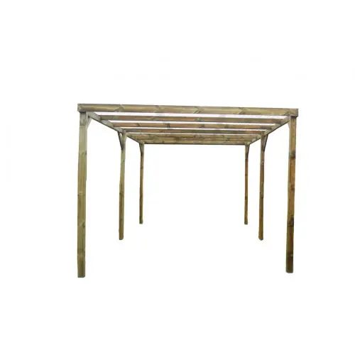 Carport Autoclavé 15,01 m² – Pin Sylvestre – Structure en Bois – Toit en Tôle PVC Transparente – HABRITA Affaire À Saisir
