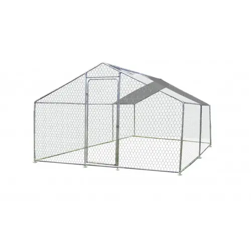Enclos parc grillagé ENC 3040 25 GJM – 12 m² – Structure acier galvanisé – Grillage losange 4 cm – Bâche de toit polyester 300 g – HABRITA Super Prix