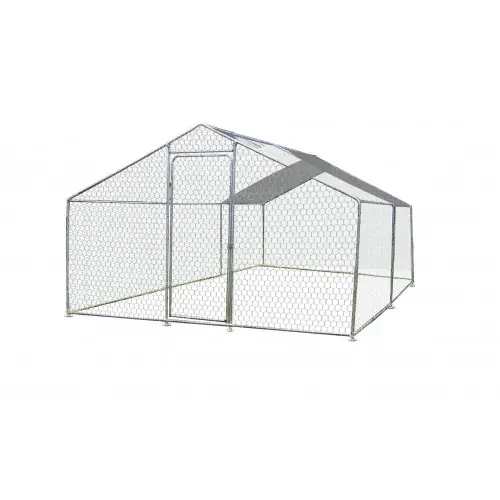 Enclos parc grillagé pour animaux – 6 m² – Acier galvanisé – Toit bâché polyester 300 gr/m² 4-7 poules – avec bâche de toit – HABRITA Dernière Chance