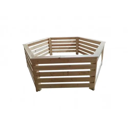 Must-Have Habillage bois hexagonal - 2,35 x 1,84 x 0,71 m - spas et piscines - HABRITA