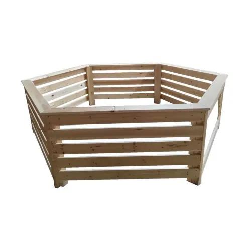 Habillage Bois Hexagonal – 2,63 x 2,09 m – Sapin Massif – Compatible Spas et Piscines Gonflables – HABRITA Meilleur Choix