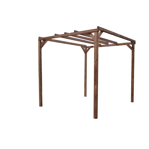 Pergola 8,88 m² - Bois Thermochauffé - Toit Plat - HABRITA Authentique