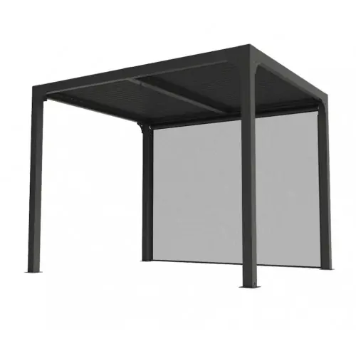 Pergola bioclimatique aluminium gris anthracite - 7,2 m² - Ventelles orientables - HABRITA Produit De Marque