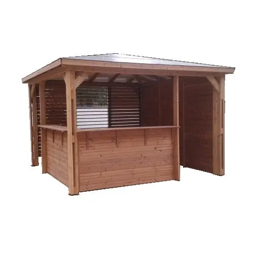 Acheter Direct Pool house Blueterm 3,50 x 3 m – bois thermochauffé – parois, ventelles et comptoirs – HABRITA