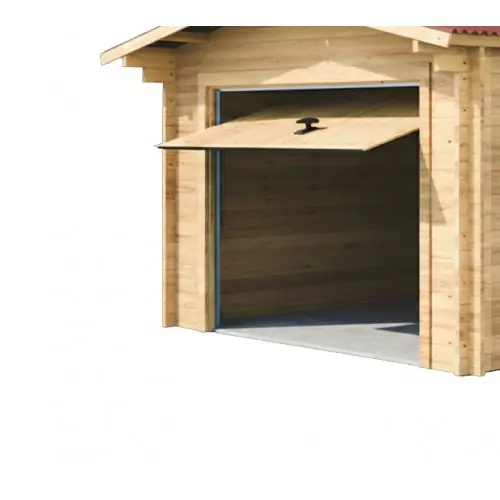 Porte basculante pour garage bois – structure métallique avec bardage bois – 237,5 x 200 cm – HABRITA Prix Cassé