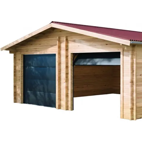 Porte sectionnelle motorisée pour garage bois – aluminium et panneaux PVC – ouverture verticale – HABRITA Acheter En Ligne