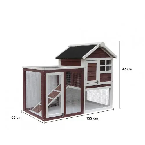 Poulailler PO 1206 - 0,76 m² - 2 à 3 poules - Bois de Sapin - Toit Bitumé - HABRITA Commande En Gros