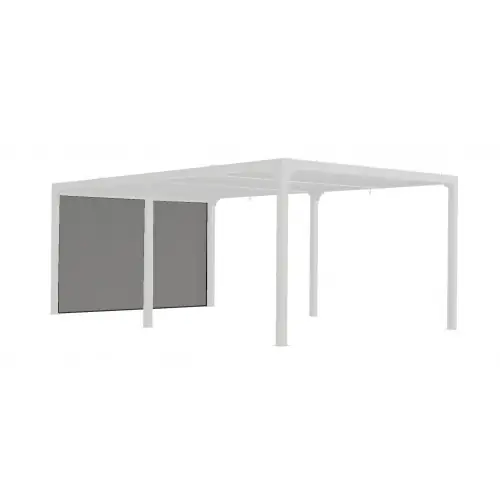 Pas Cher Rideau latéral gris pour pergola bioclimatique PER 3630 BI et PER 3660 BI - 3,60 m - HABRITA