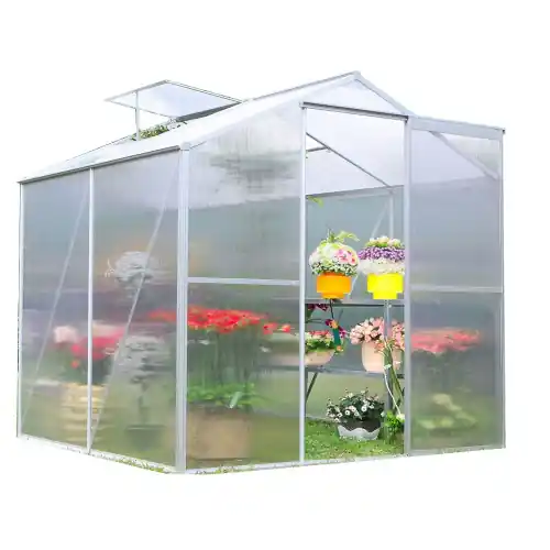 Marque Serre de jardin en aluminium - 2,39 m² - Isolation et protection optimales - HABRITA