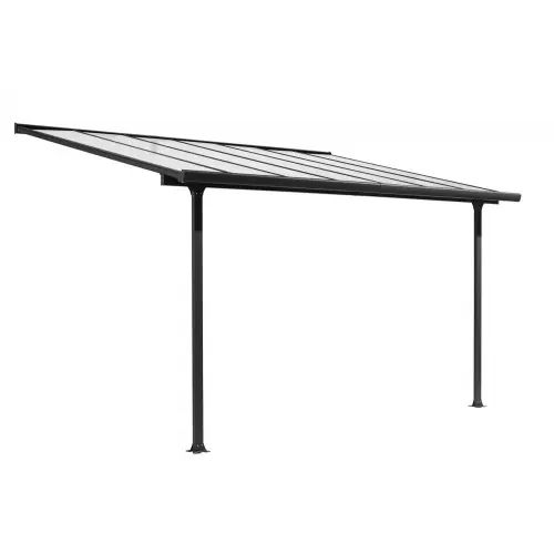 Prix Promo Toit terrasse aluminium gris anthracite avec rideau d‘ombrage extensible – HABRITA