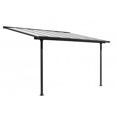 Toit terrasse aluminium – Gris anthracite – Panneaux en polycarbonate anti-UV 6 mm – HABRITA Expédié Aujourd&rsquo;hui