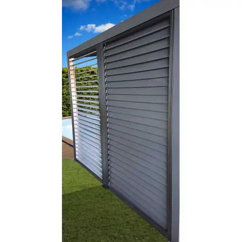 Ventelles latérales mobiles en aluminium pour pergola bioclimatique PER 3630 BI et PER 2430 BI – 3 m – HABRITA Meilleure Vente