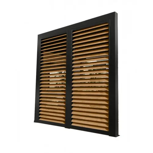 Prix Choc Ventelles latérales mobiles imitation bois pour pergola bioclimatique PER 3630 BI et PER 2430 BI – 3 m – HABRITA
