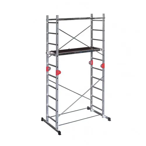 Vente Flash Echafaudage Combi First – 2 plans de 10 échelons avec articulations – 3,80m – HAILO