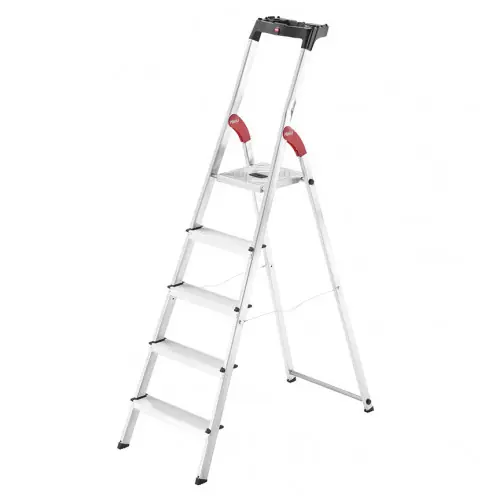 Affaire À Saisir Escabeau Hailo L60 sécurisé pliable – 5 marches – 2.81m – en alu ultra léger – HAILO