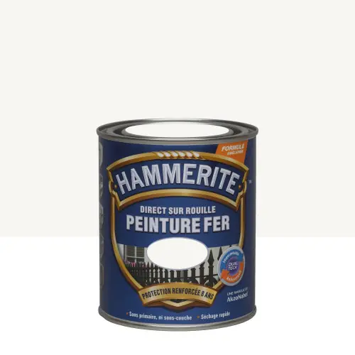 Acheter En Ligne Peinture fer extérieur Direct sur rouille HAMMERITE blanc brillant 0.75 l – HAMMERITE